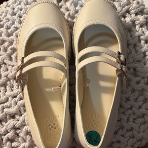 Vince Camuto Cream Double Strap Flats